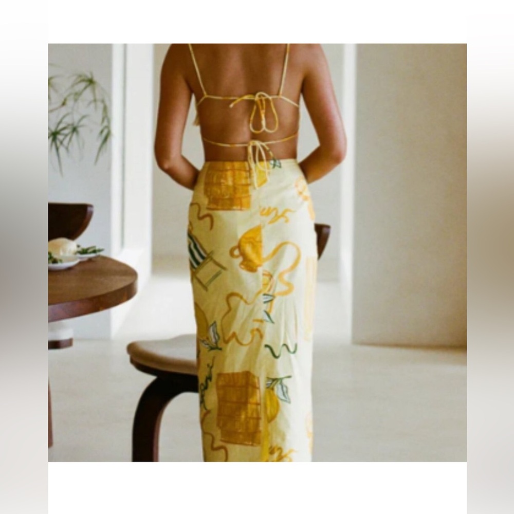 SABO MAXI SKIRT AND MATCHING TOP AMALFI COAST CITRUS LIME PRINT SMALL - Picture 9 of 9